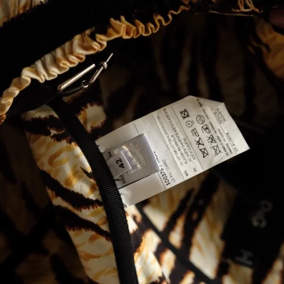 D&G Dolce & Gabbana Tiger Print Utility Cargo Mini Dress IT 42 Brown Yellow Y2K - Picture 7 of 12